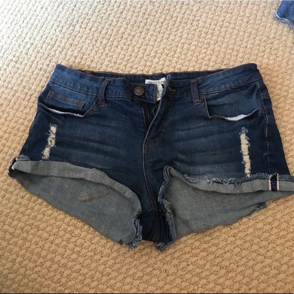 Distressed Denim Shorts